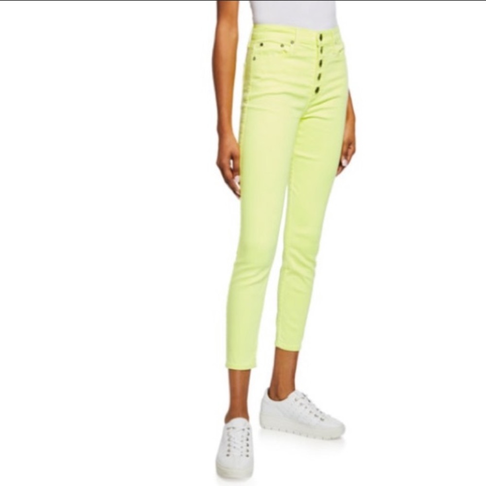 Alice + Olivia Good High-Rise Skinny Neon Jeans